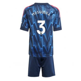 Billige Fotballdrakt Arsenal Cristhian Mosquera #3 Replika Bortedraktsett Barn 2025-26 Kortermet (med bukser)